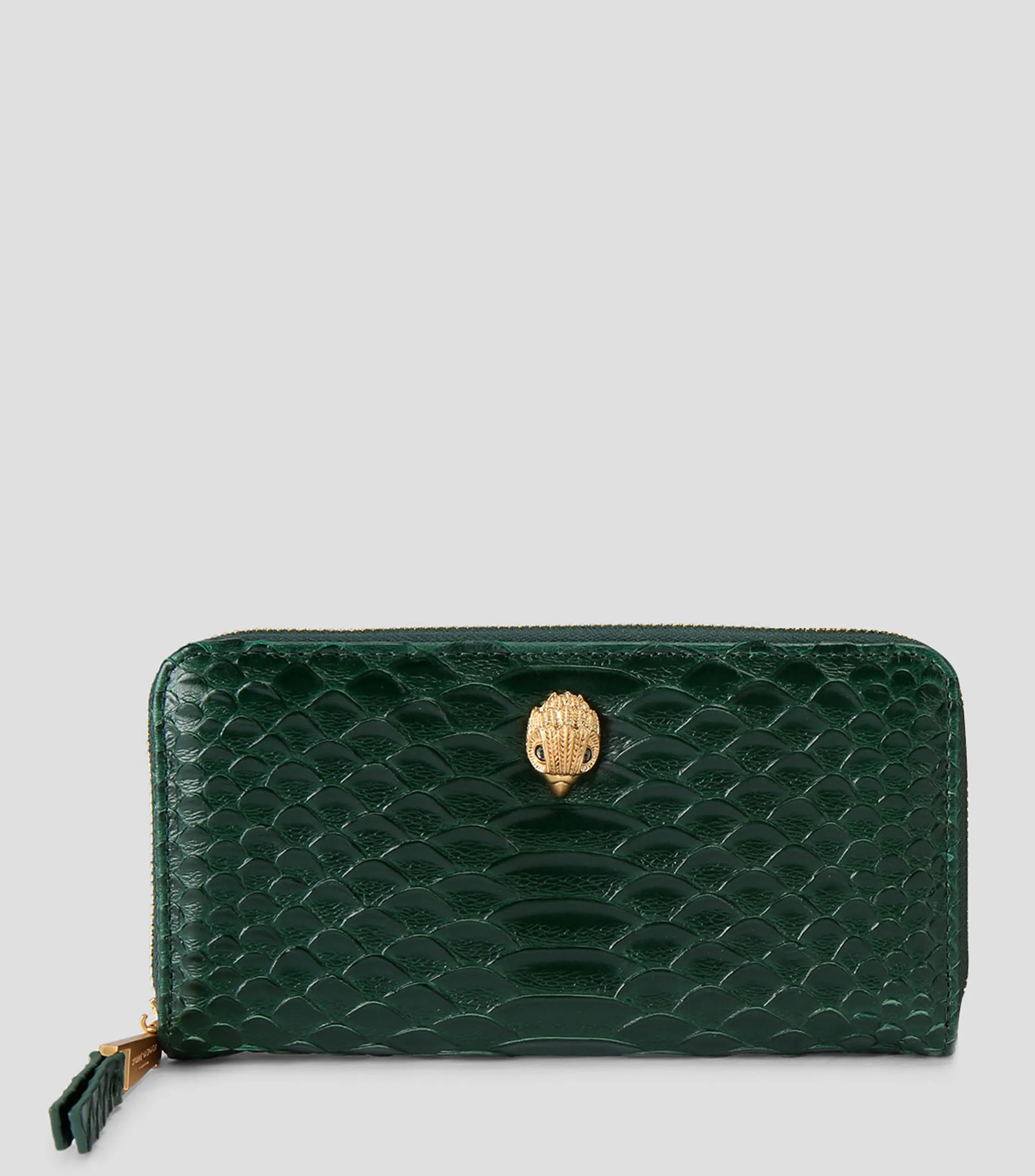 9355_Kurt Geiger Cartera verde en piel Kensington con animal skin Mujer