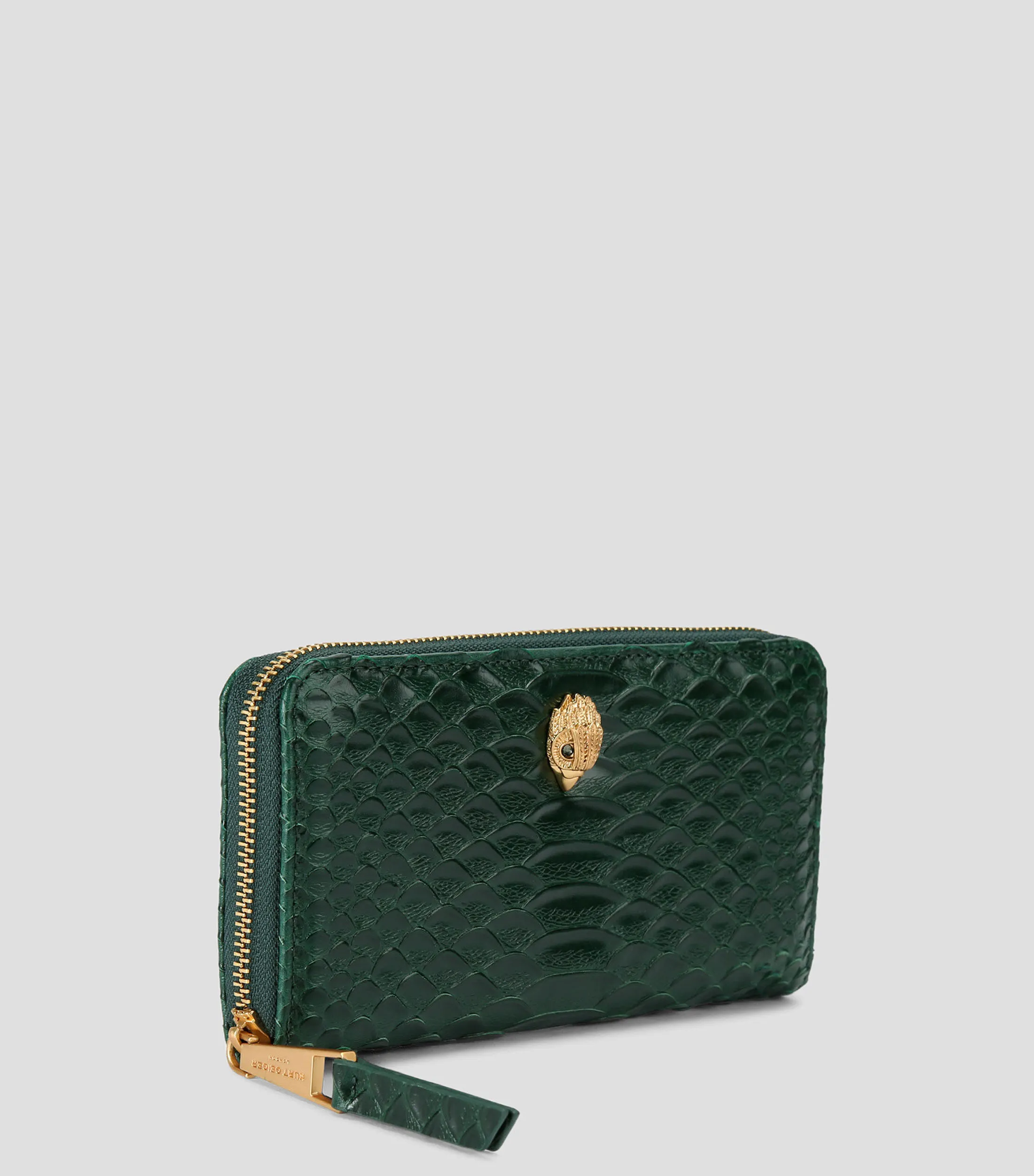 9355_Kurt Geiger Cartera verde en piel Kensington con animal skin Mujer