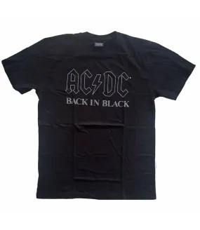 ACDC BACK IN BLACK Camiseta Licencia Oficial Manga Corta chico Men ROCK OFF ACDCTS82MB