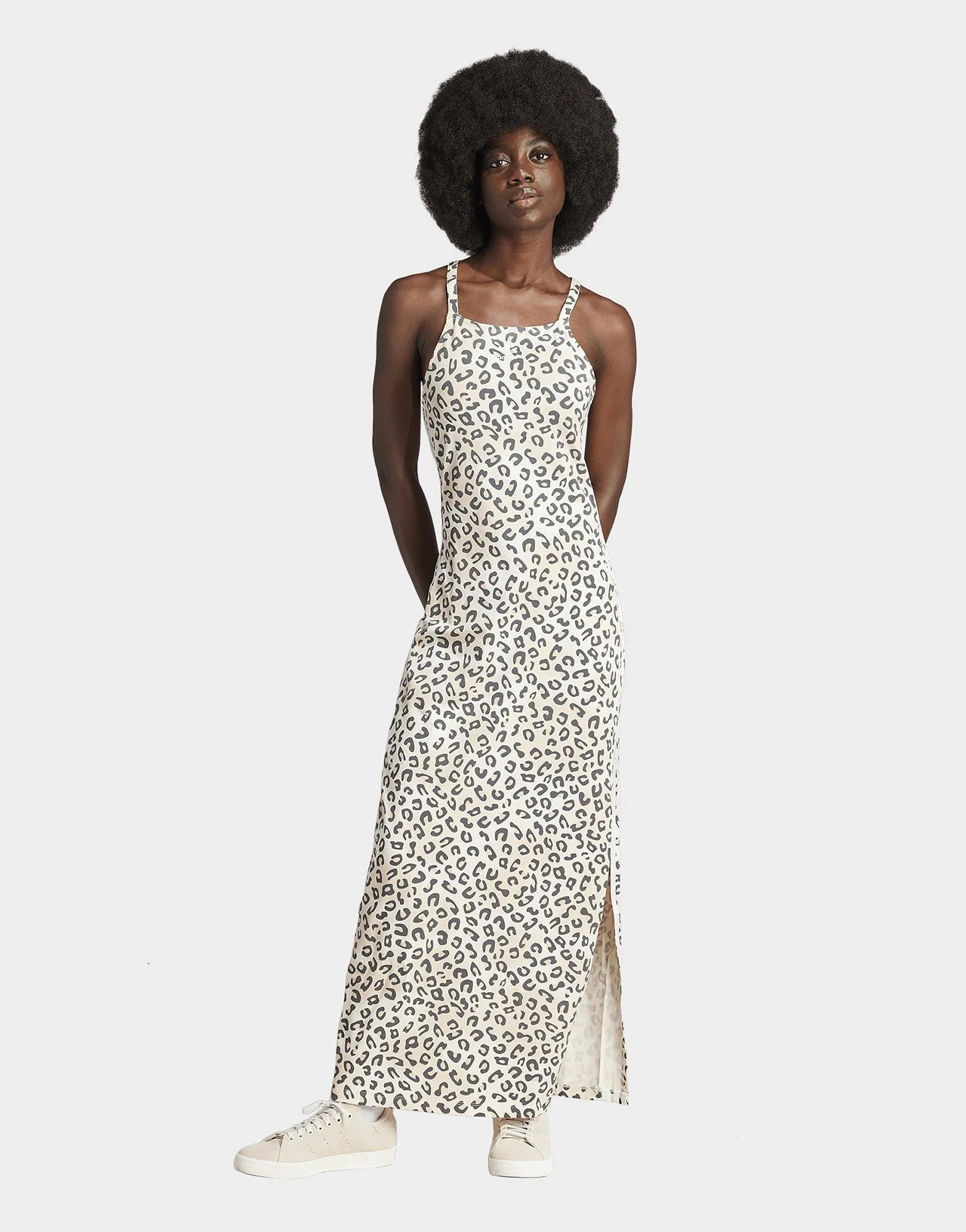 adidas Originals Vestido largo Leopard Luxe Maxi 3 bandas