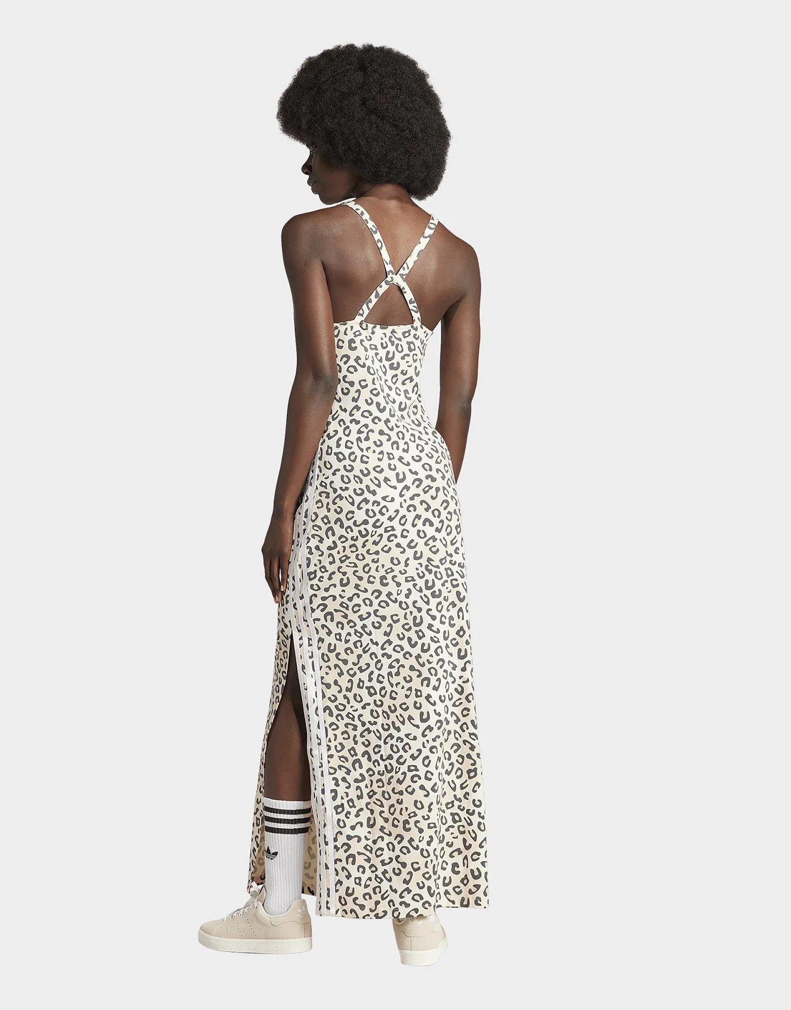 adidas Originals Vestido largo Leopard Luxe Maxi 3 bandas