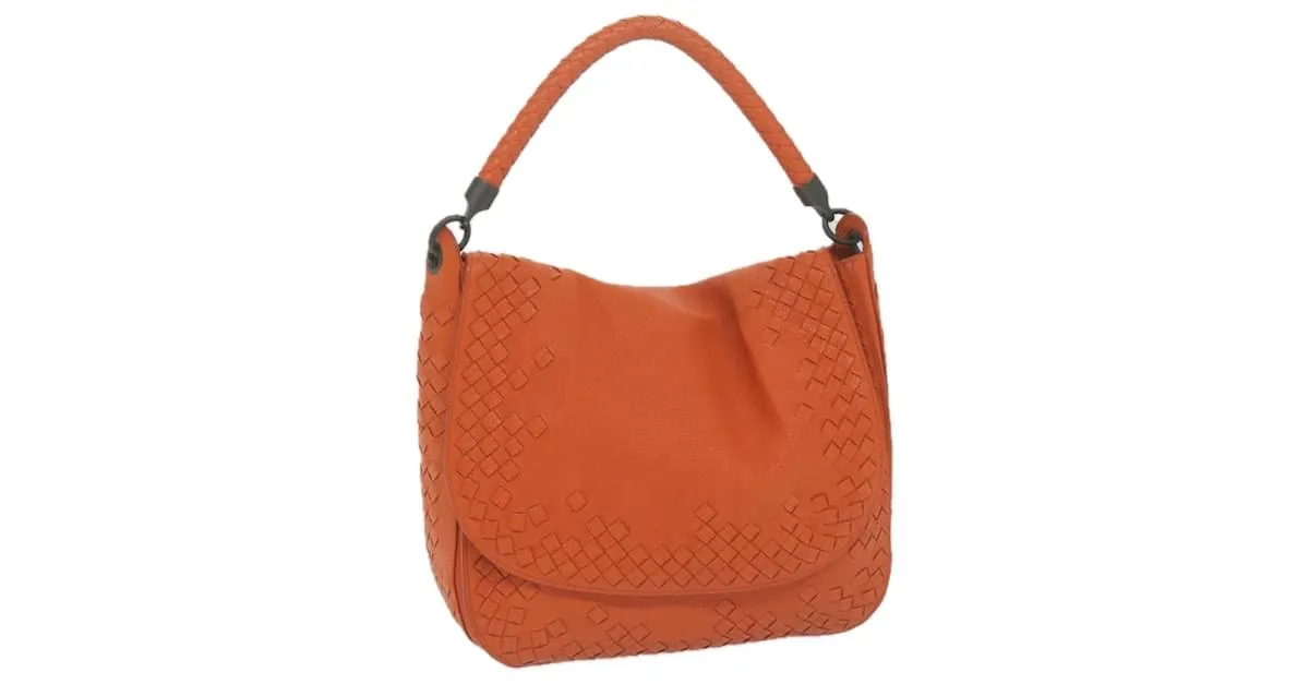 Autre Marque BOTTEGAVENETA INTRECCIATO Bandolera Piel Naranja Auth yk10407 