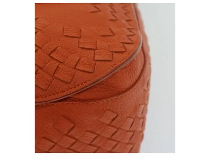 Autre Marque BOTTEGAVENETA INTRECCIATO Bandolera Piel Naranja Auth yk10407 