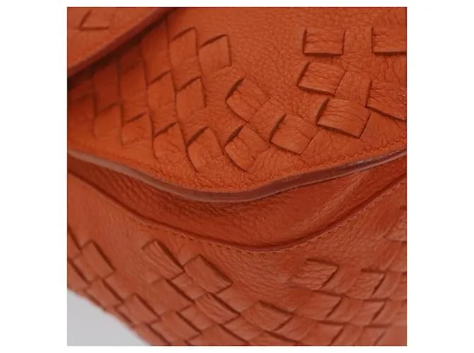 Autre Marque BOTTEGAVENETA INTRECCIATO Bandolera Piel Naranja Auth yk10407 