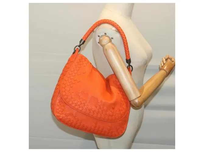 Autre Marque BOTTEGAVENETA INTRECCIATO Bandolera Piel Naranja Auth yk10407 