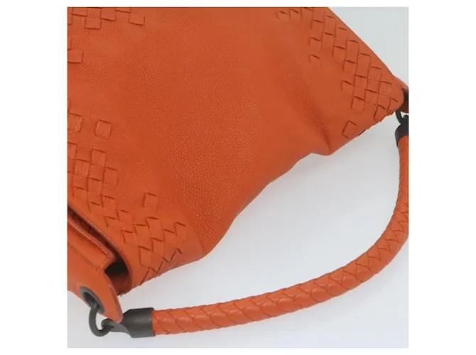 Autre Marque BOTTEGAVENETA INTRECCIATO Bandolera Piel Naranja Auth yk10407 