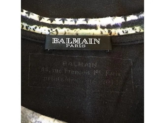 BALMAIN Tops T.fr 38 Algodón Negro 