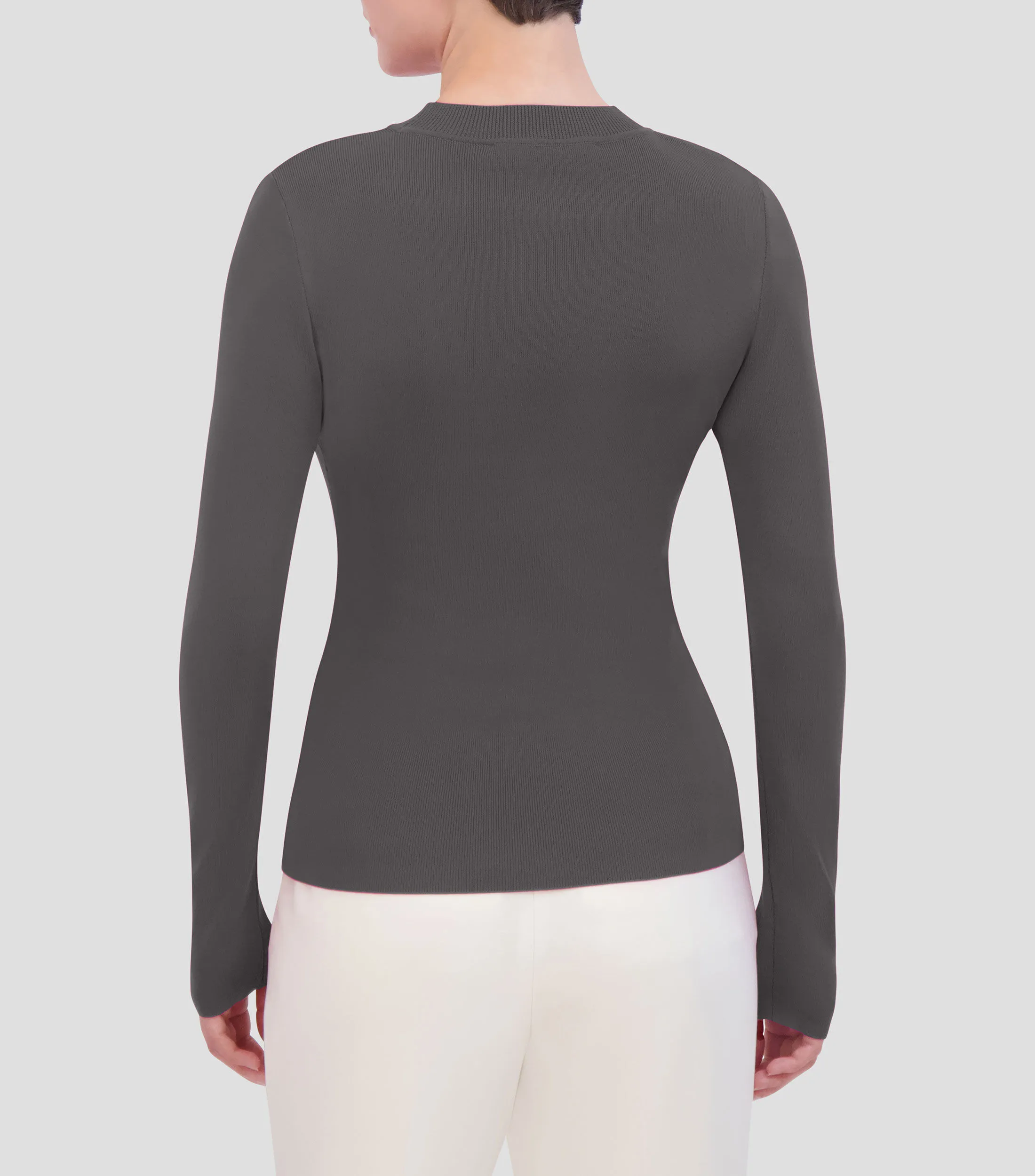 Bcbg Blusa cuello redondo manga larga lisa Mujer