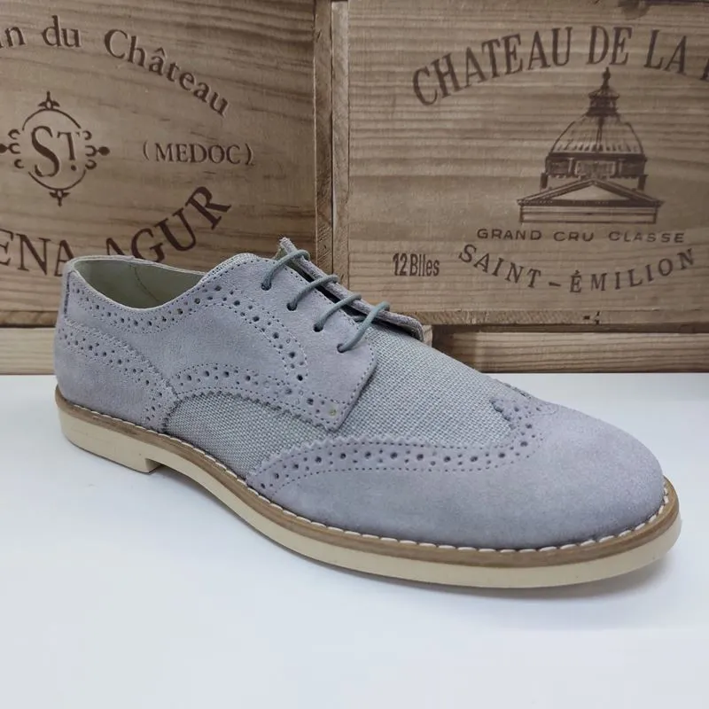 Blucher combinado piel y lino Perla CHUCHES 20151