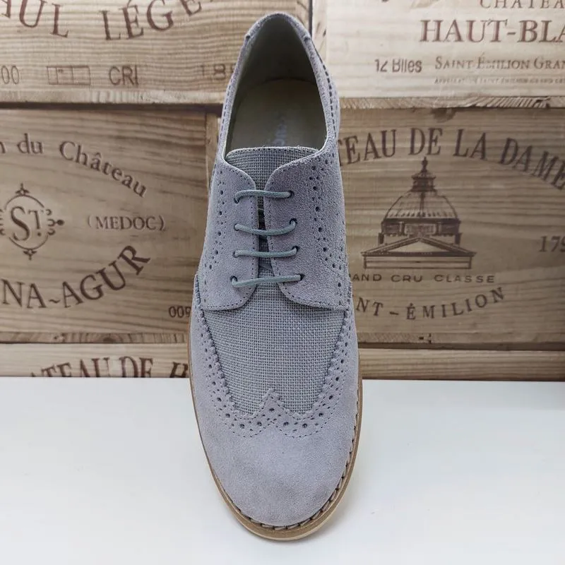 Blucher combinado piel y lino Perla CHUCHES 20151