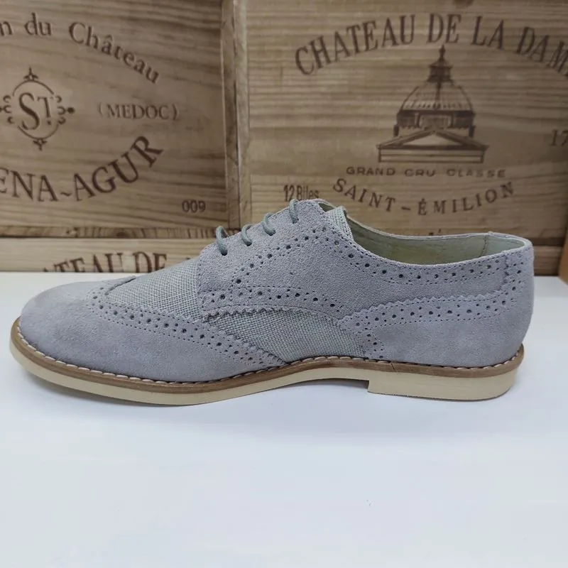 Blucher combinado piel y lino Perla CHUCHES 20151