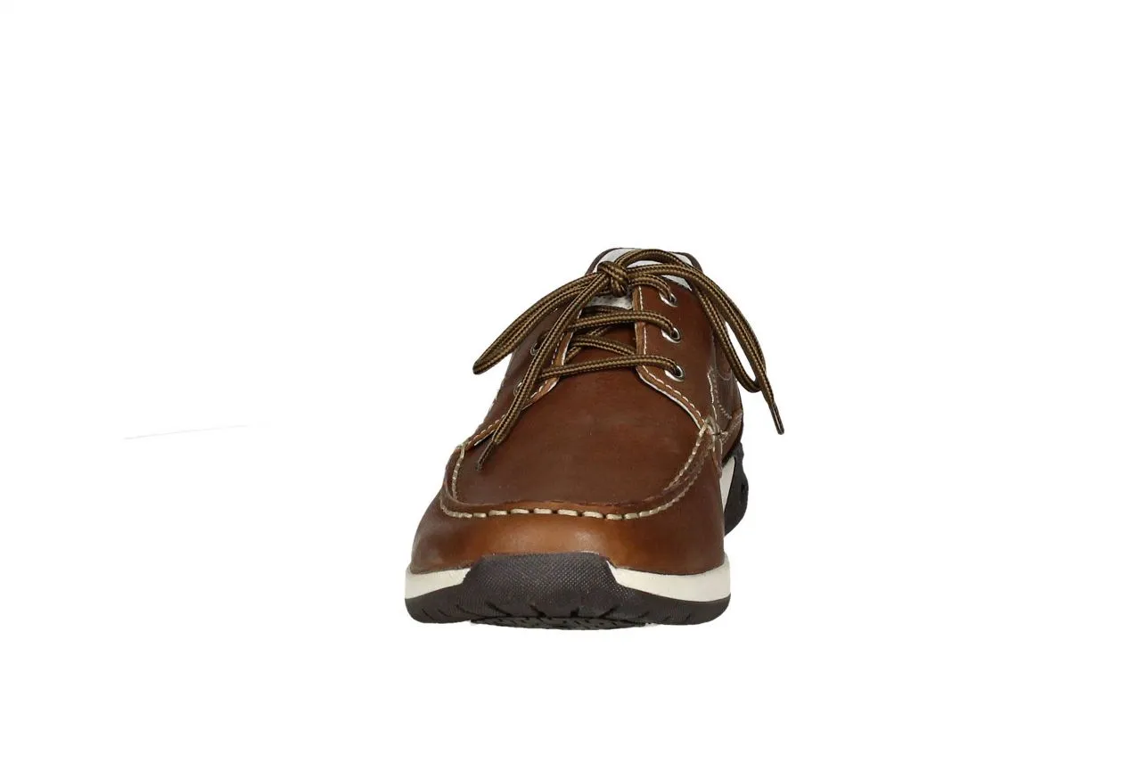 Blucher Piel Marron Bordon Lado y Cuello Picadito Piso Blanc