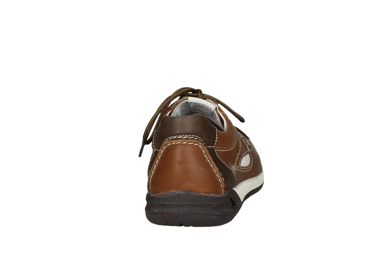 Blucher Piel Marron Bordon Lado y Cuello Picadito Piso Blanc