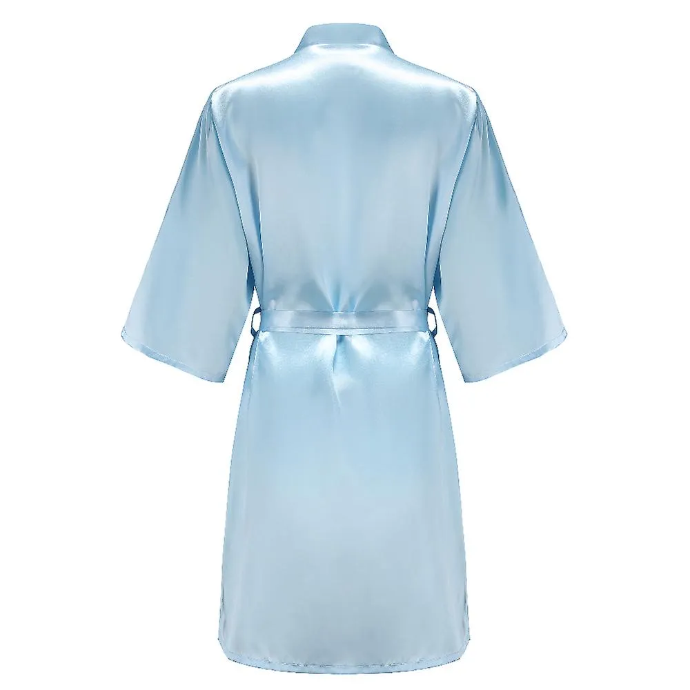 Blue Women Bathrobe White Letter Bride Bridesmaid Mother Maid of Honor Get Ready Bridal Party Robes Gifts Dressing Gown