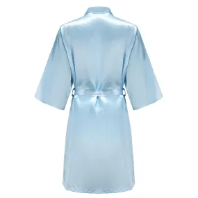 Blue Women Bathrobe White Letter Bride Bridesmaid Mother Maid of Honor Get Ready Bridal Party Robes Gifts Dressing Gown