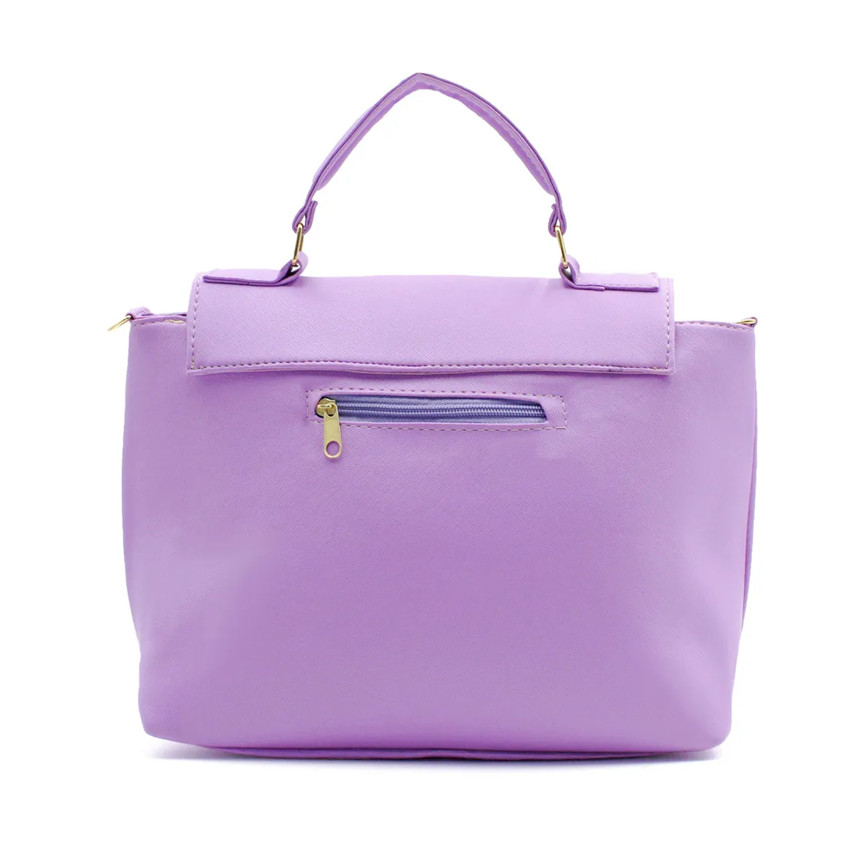 Bolsa Satchel Asa simple Color Lila Exterior Piel sintética de RBCOLLECTION