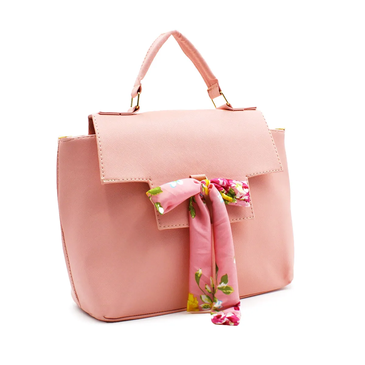 Bolsa Satchel Asa simple Color Rosa Exterior Piel sintética de RBCOLLECTION