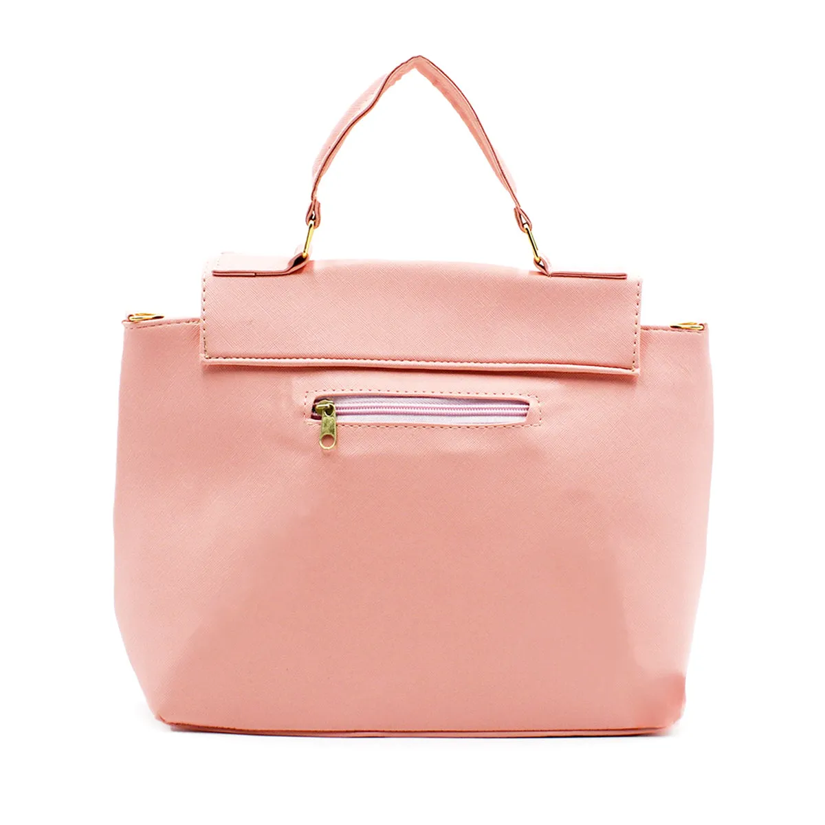 Bolsa Satchel Asa simple Color Rosa Exterior Piel sintética de RBCOLLECTION