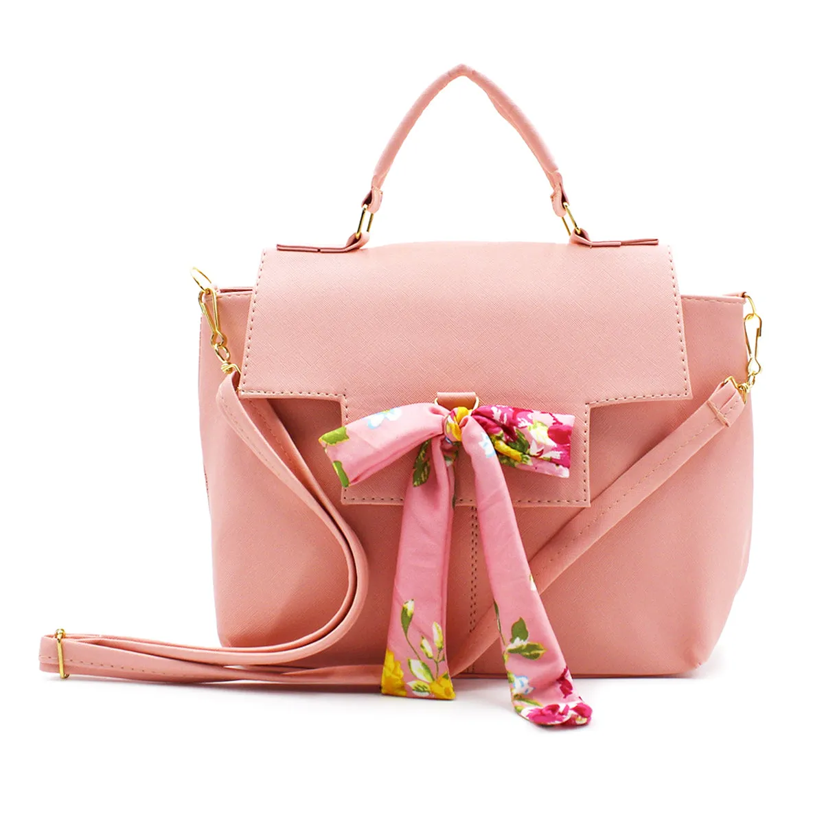 Bolsa Satchel Asa simple Color Rosa Exterior Piel sintética de RBCOLLECTION