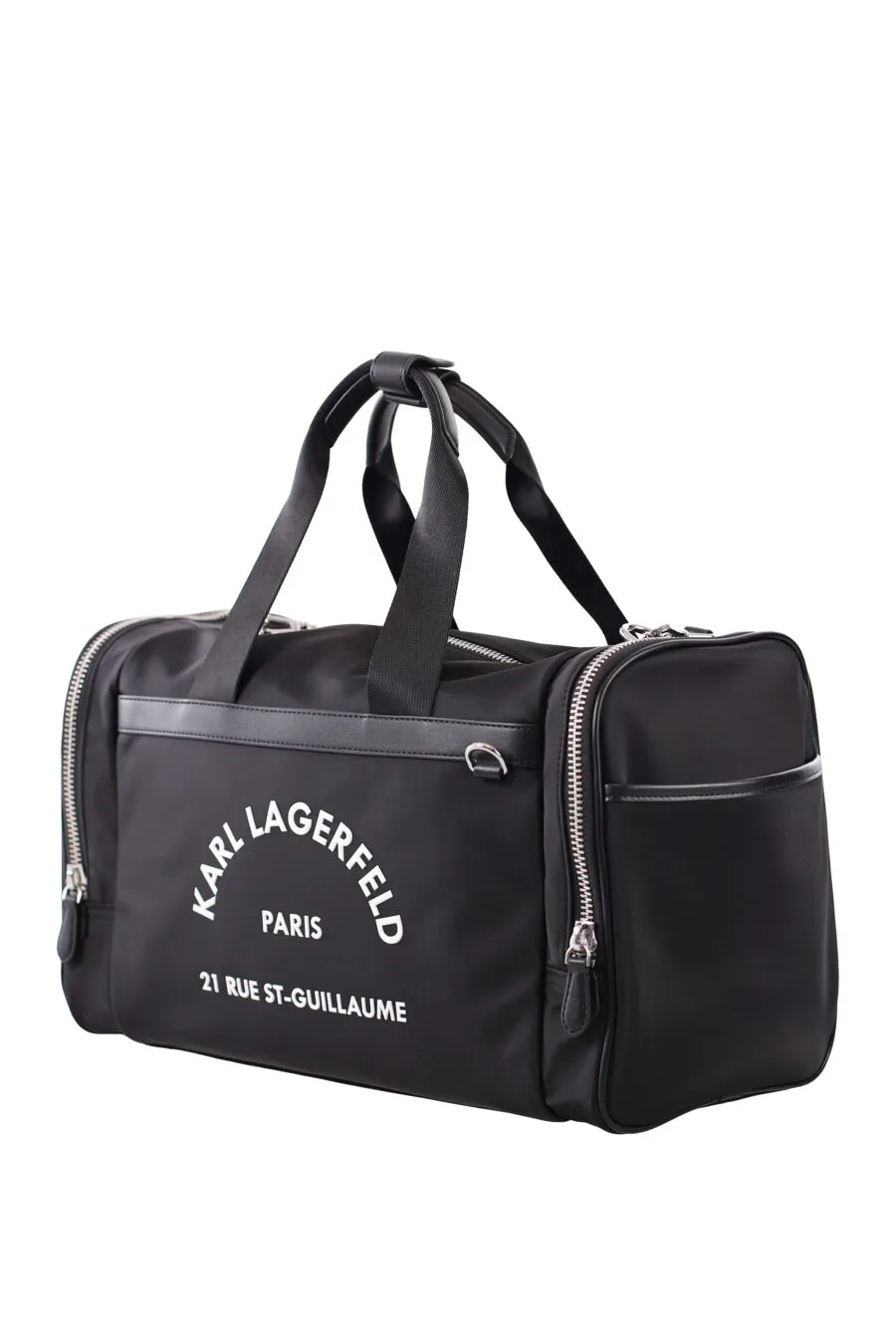 Bolso negro de viaje con logo 