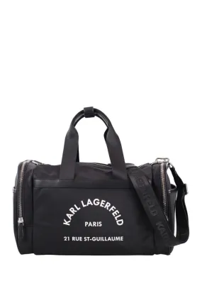 Bolso negro de viaje con logo rue st-guillaume