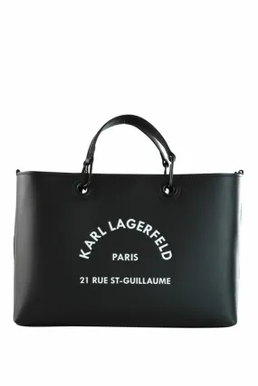 Bolso shopper negro con maxilogo rue st guillaume