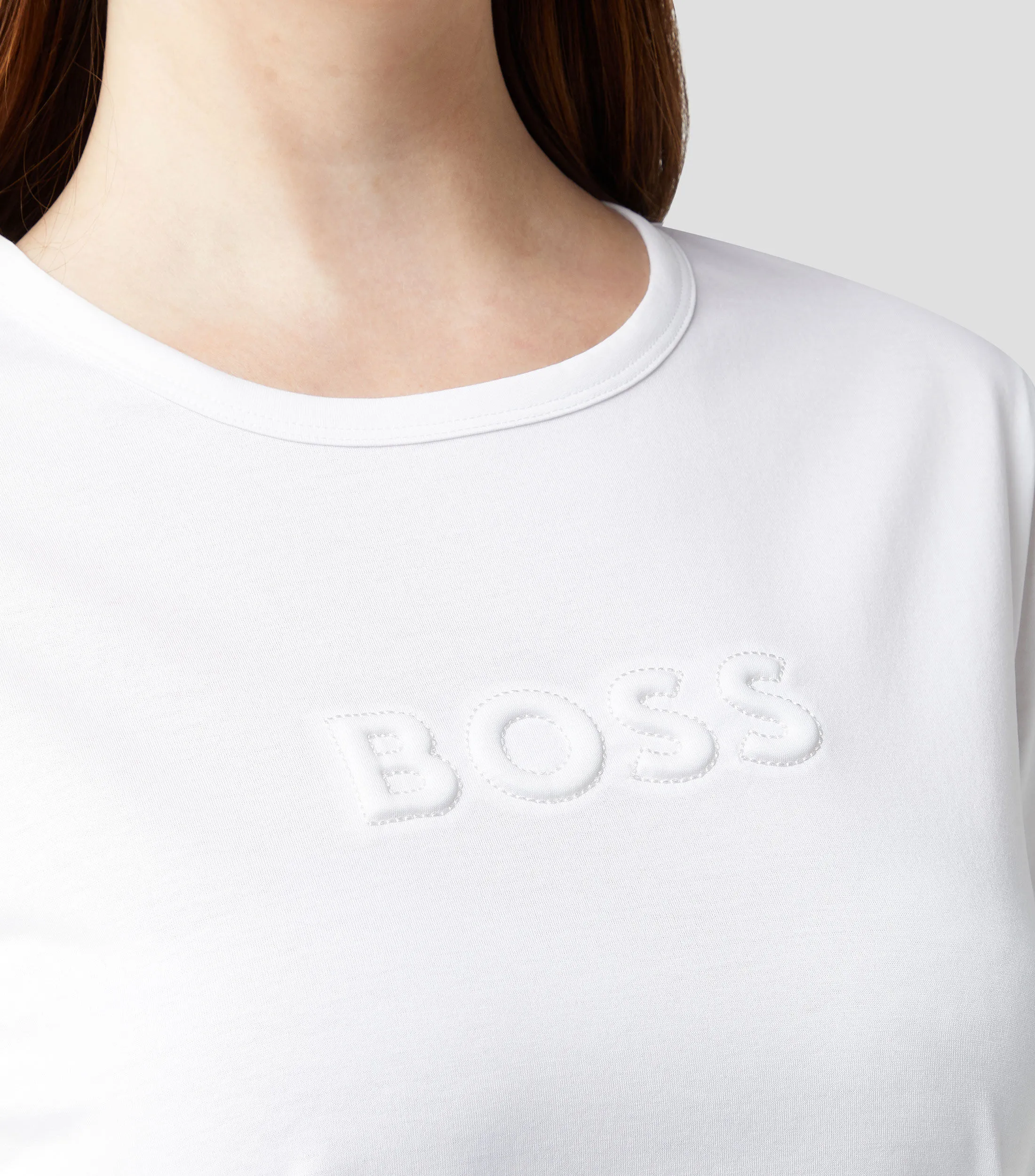 Boss Playera cuello redondo manga corta con logo Mujer