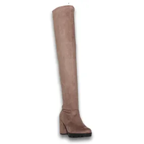 Botas Largas De Likra Para Mujer Estilo 7051Ka5 Marca Kandy Live Acabado Durazno Likra Color Topo