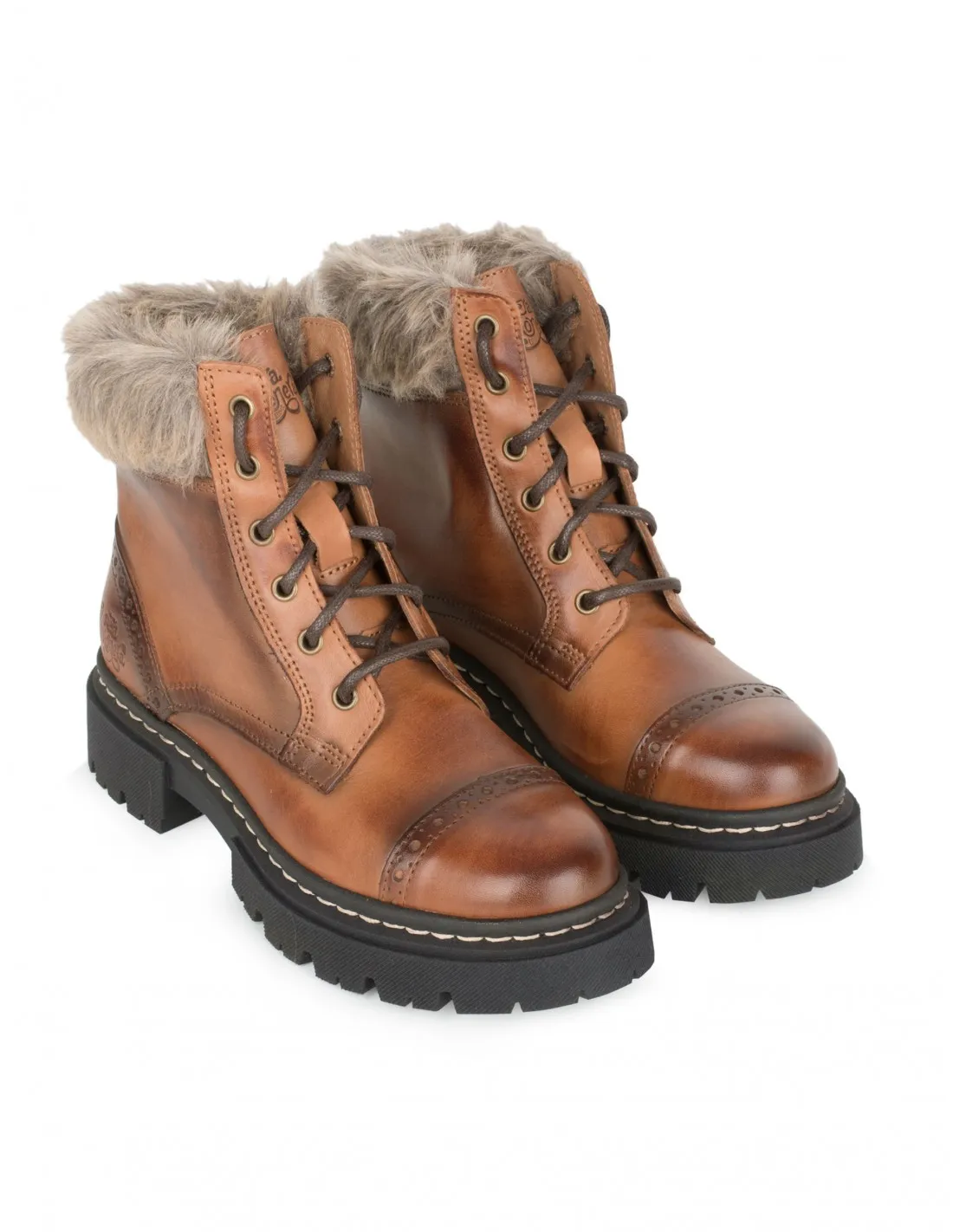 Botas Militares Pelo Suela Track Cuero