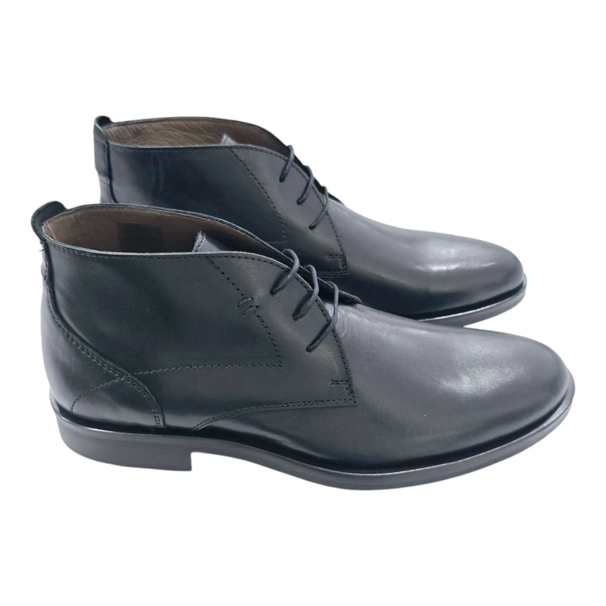 BOTINES HOMBRE CORDONES CLÁSICOS NEGRO NEGRO