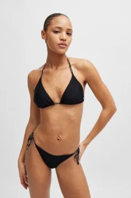 Braguitas de bikini con lazo lateral y logo estampado