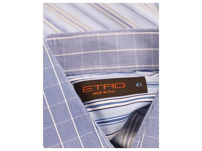 Camisa a rayas de Etro en algodón azul 