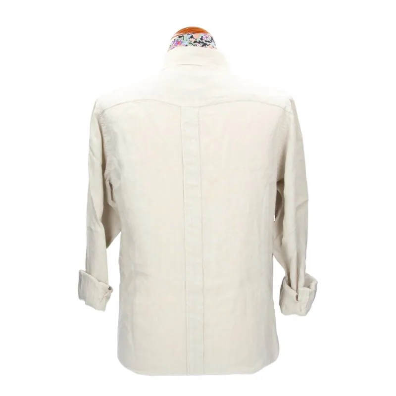 Camisa Cubana beige lino