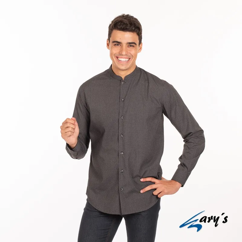 Camisa de hombre en manga larga con cuello Mao GARYS 2993 Leone