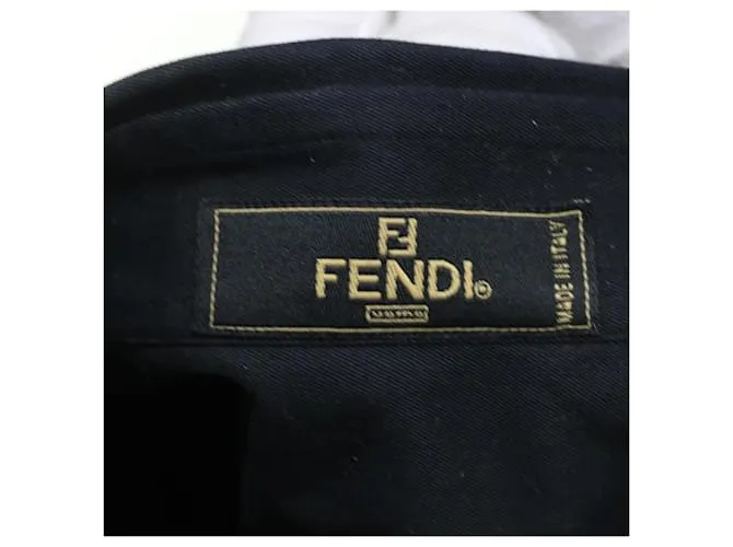 Camisa FENDI Algodón 15.5/39 Autenticación negra4785 Negro 