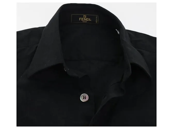 Camisa FENDI Algodón 15.5/39 Autenticación negra4785 Negro 