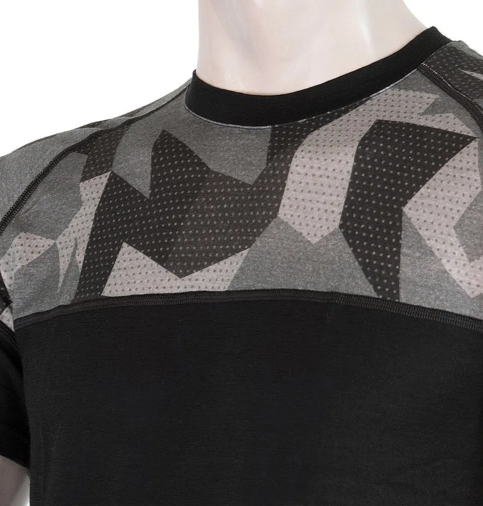 camisa Sensor Merino Impress - Black/Camo