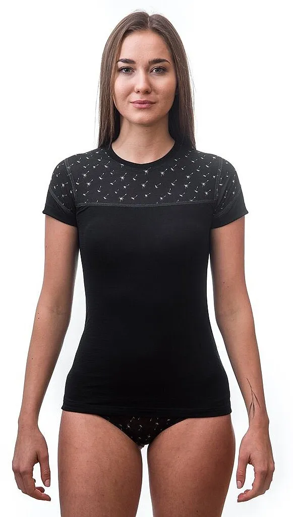 camisa Sensor Merino Impress - Black/Pattern - women´s