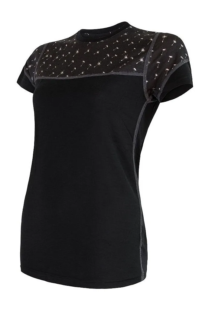 camisa Sensor Merino Impress - Black/Pattern - women´s