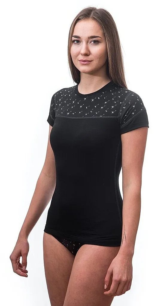 camisa Sensor Merino Impress - Black/Pattern - women´s