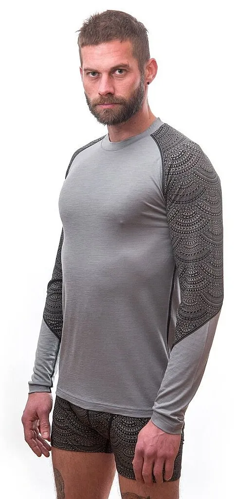 camisa Sensor Merino Impress LS - Grey/Maori - men´s