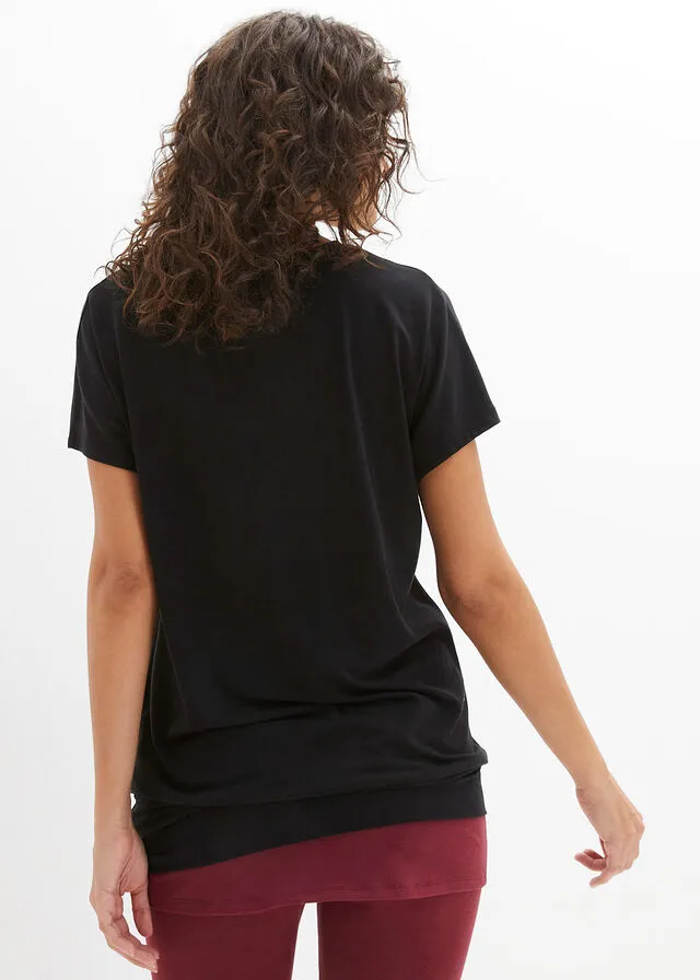 Camiseta deportiva loose fit Negro estampado