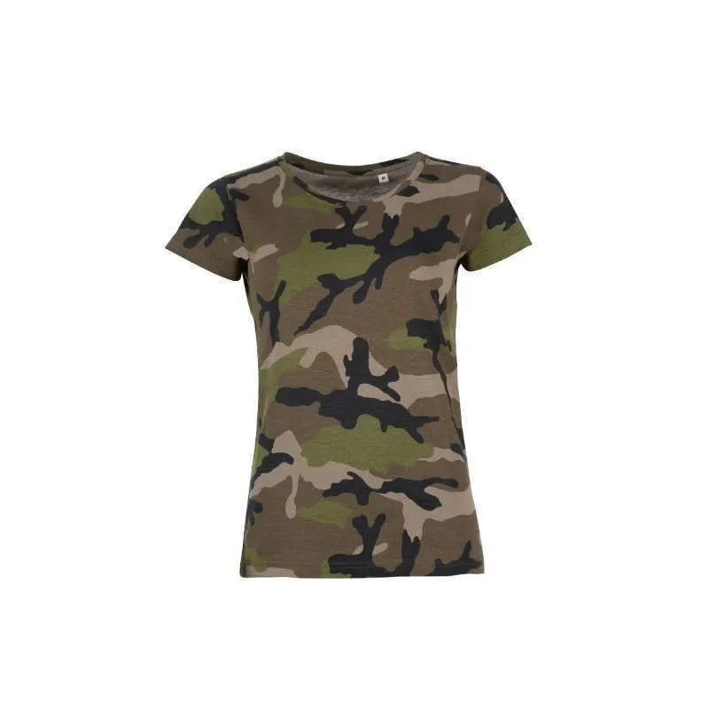 Camiseta Manga Corta Mujer Camuflaje de Sol's