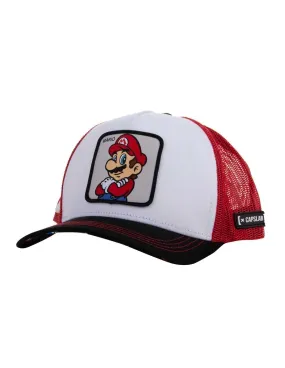 CAPSLAB - Gorra blanco, rojo y negro Mario