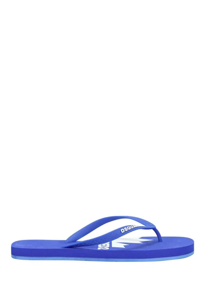 Chanclas azules con logo 