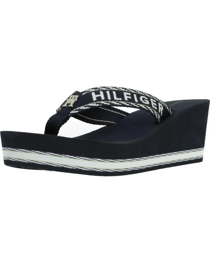 Chanclas de Mujer TOMMY HILFIGER CHANCLAS WEBBING H WEDGE SANDAL MARINO