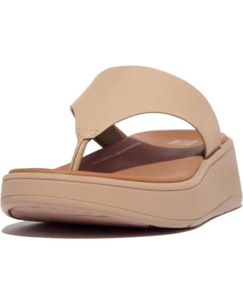 Chanclas FITFLOP  de Mujer F-MODE LEATHER PLATAFORM  BEIG