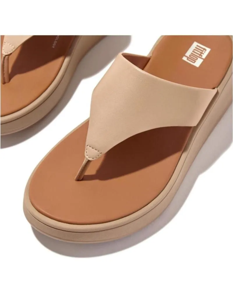 Chanclas FITFLOP  de Mujer F-MODE LEATHER PLATAFORM  BEIG