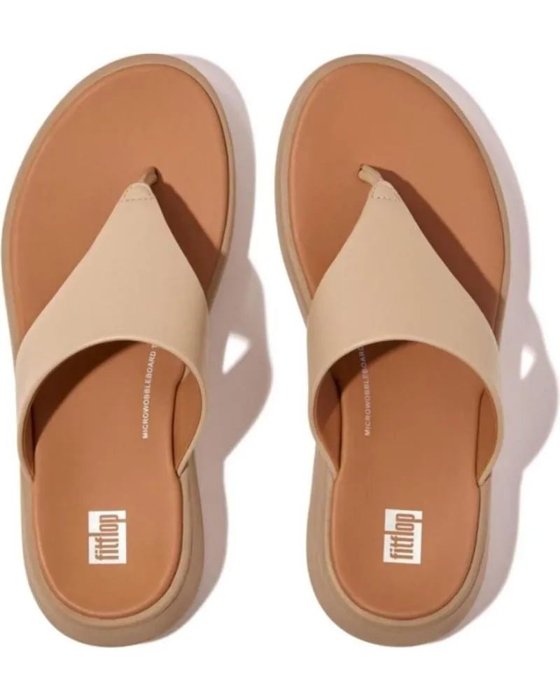 Chanclas FITFLOP  de Mujer F-MODE LEATHER PLATAFORM  BEIG