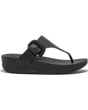 Chanclas FITFLOP  de Mujer LULU COVERED-BUCKLE TOE-POST NEGRA  NEGRO